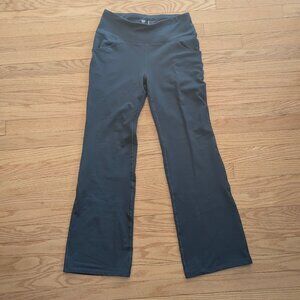 Iuga Large High Rise Fleece Lined Flare Yoga Pants Pockets Leggings blue thermal